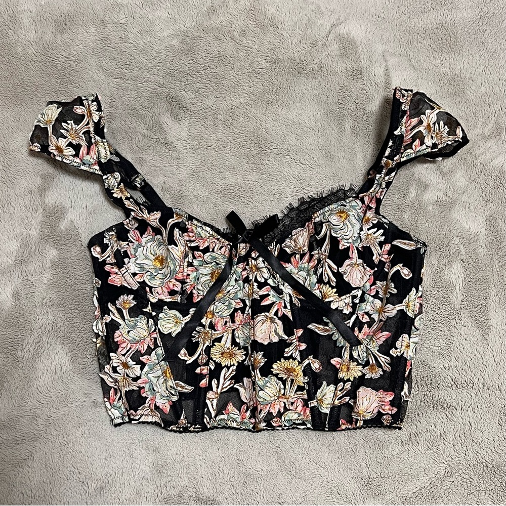 Victoria Secret Floral Lace Corset Top
